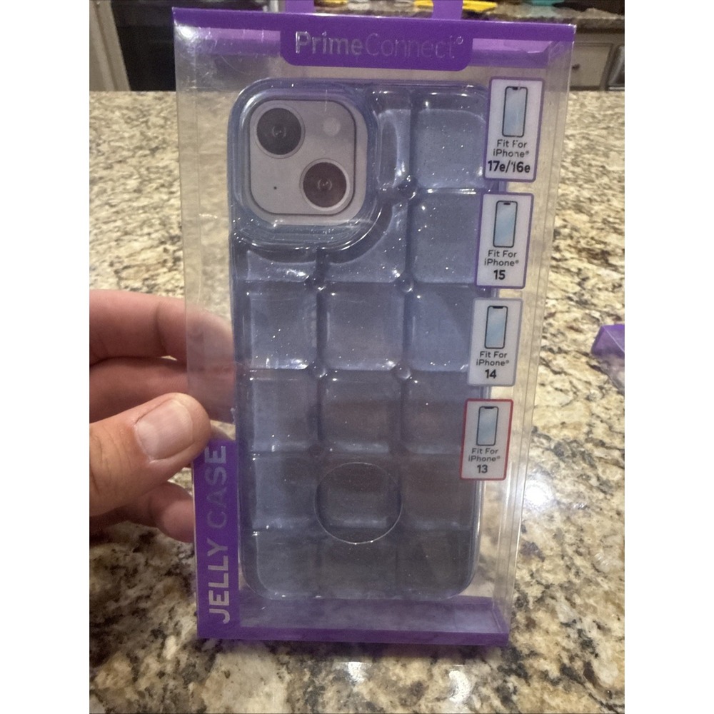 PrimeConnect Jelly Case Blue iPhone 17e/16e 15 14 13 Protection Viral Tic Tock
